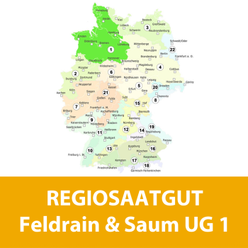 Feldrain & Saum UG1 aufgemischt mit Maisspindelgranulat für 100 m²