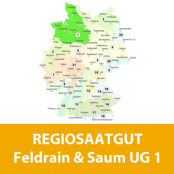 Feldrain & Saum UG1 aufgemischt mit Maisspindelgranulat für 100 m²