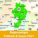 Regiomischung Feldrain & Saum UG21 aufgemischt mit Maisspindelgranulat für 100 m²